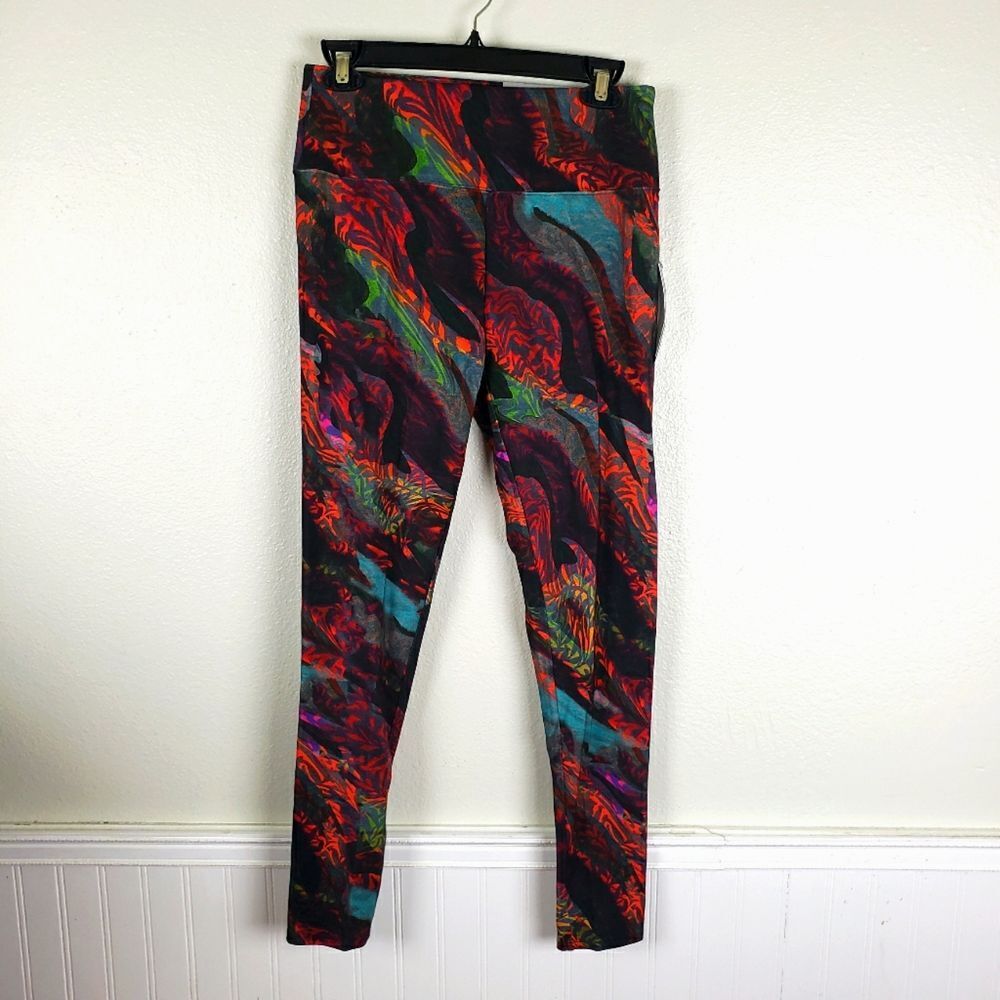 Soft Surroundings NWT Rainbow Abstract Art to Wear Ankle Leggings Women’s Size S